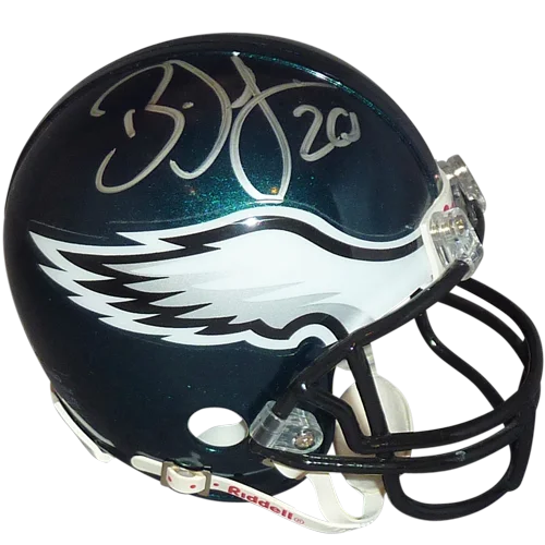 Brian Dawkins autographed black Eagles mini helmet with logo