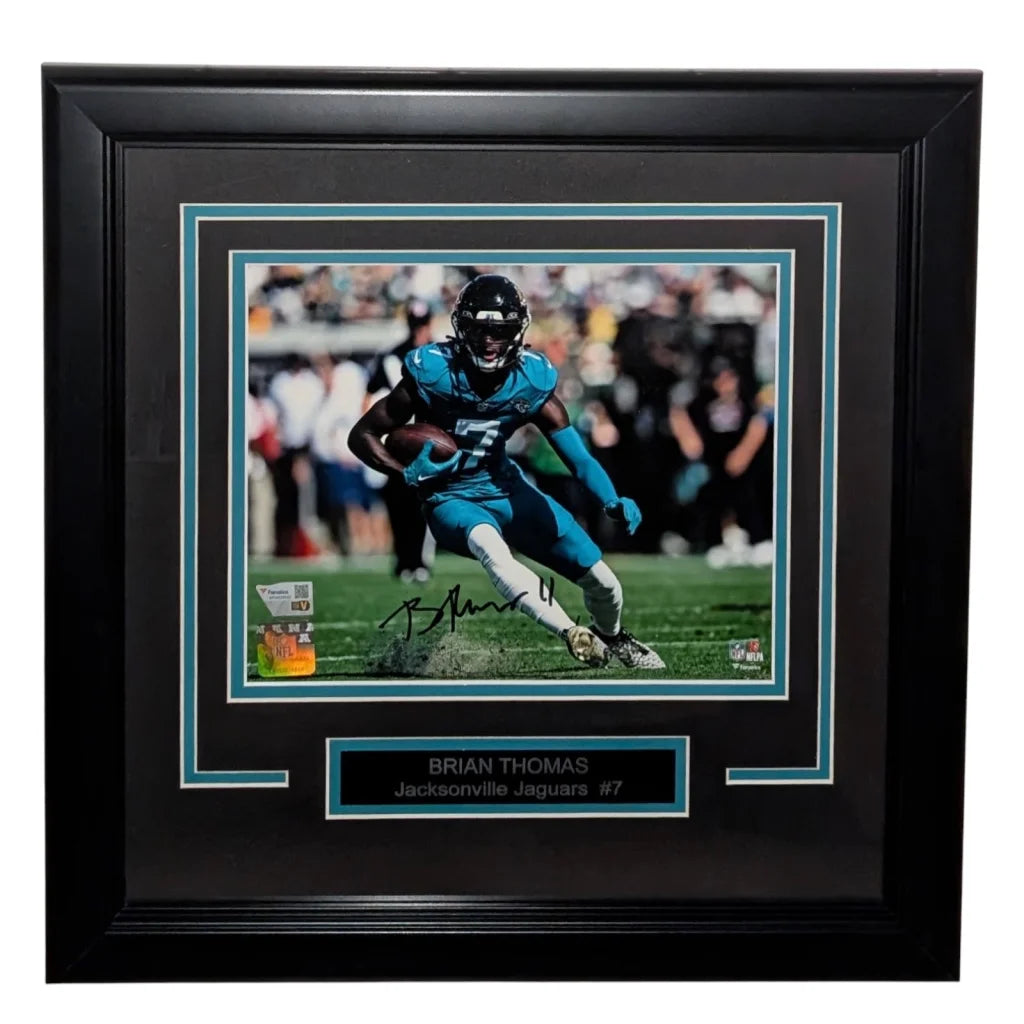 Autographed Brian Thomas Jr deluxe framed 8x10 Jacksonville Jaguars photo