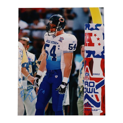 Autographed Brian Urlacher signed Bears photo in his All-Star jersey and helmet