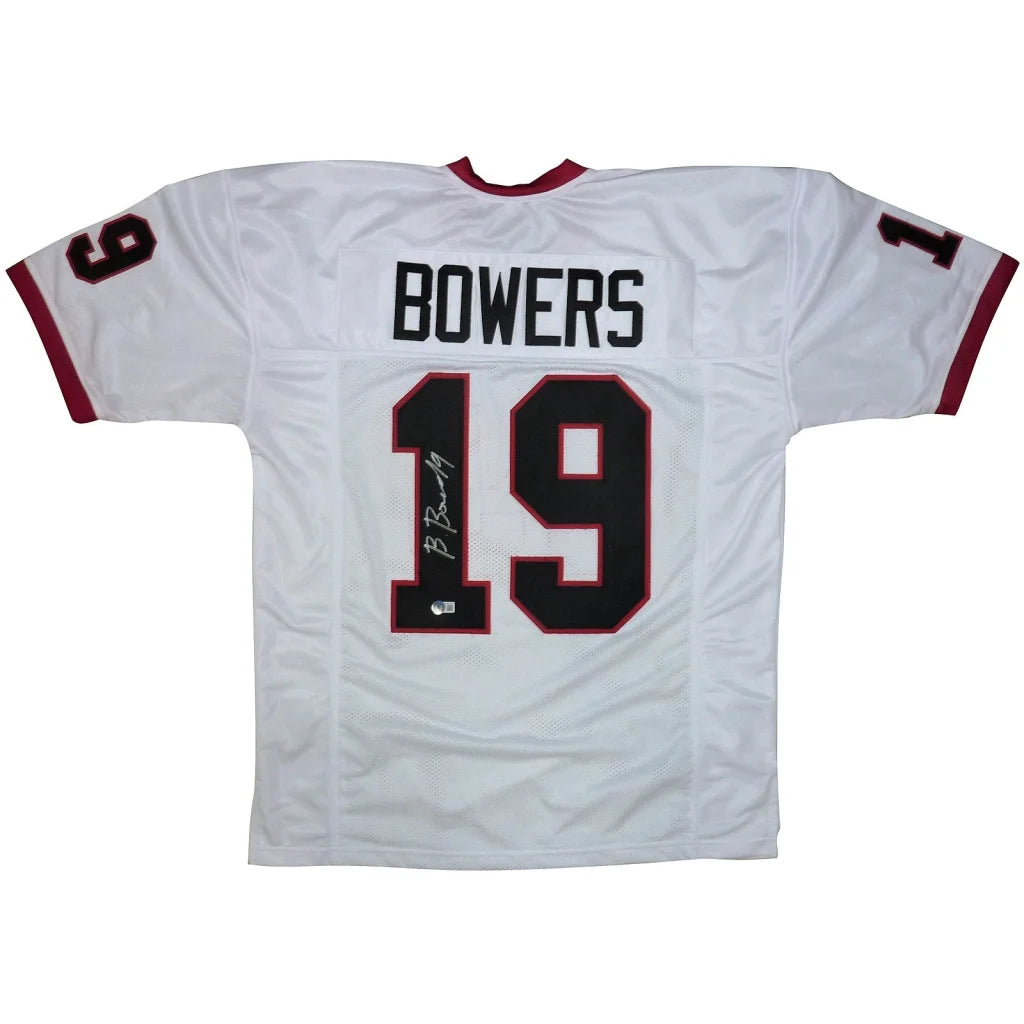 Brock Bowers autographed Georgia Bulldogs white custom jersey #19