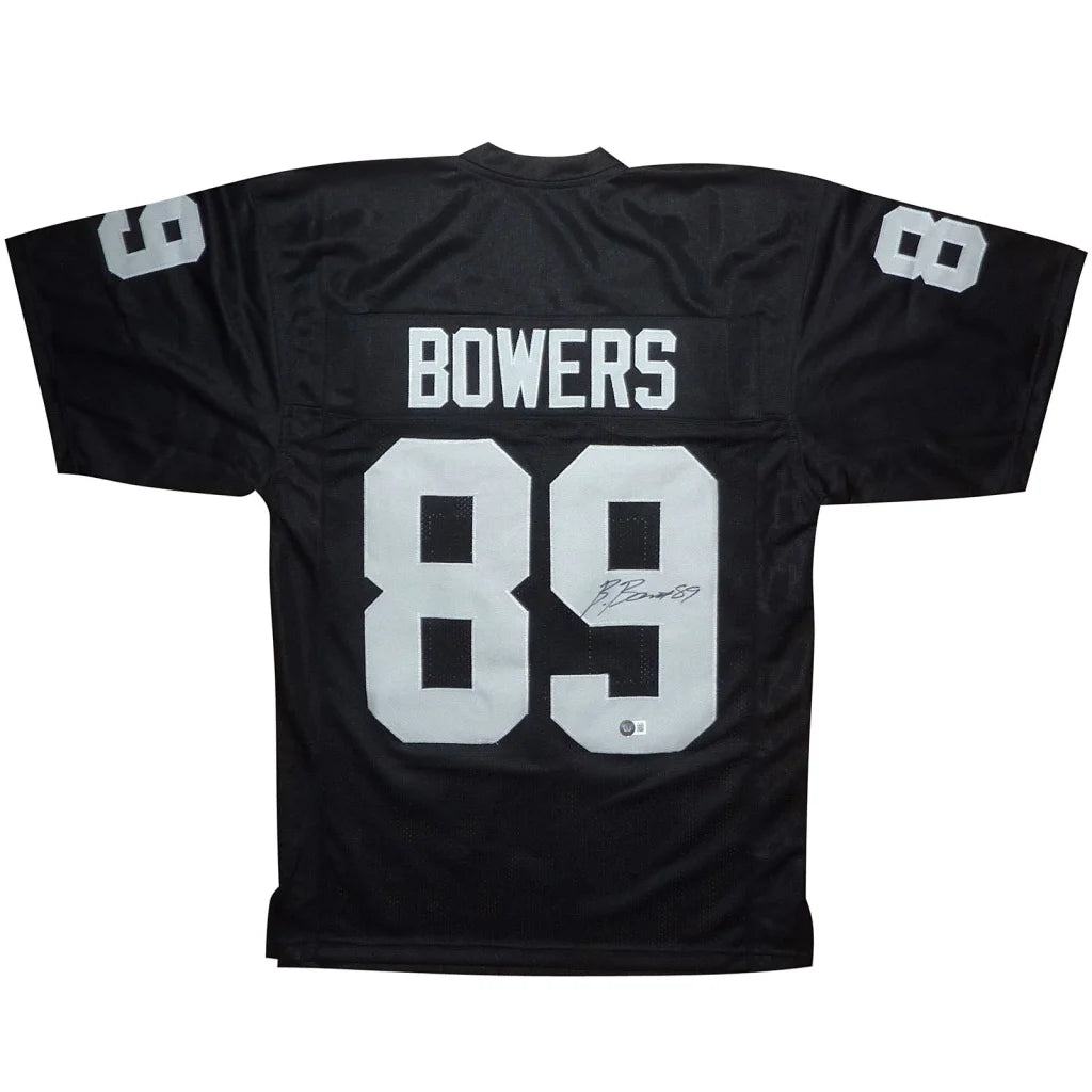 Brock Bowers autographed black Las Vegas jersey #89 with signature
