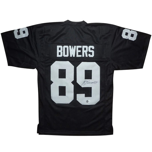 Brock Bowers autographed black Las Vegas jersey #89 with signature