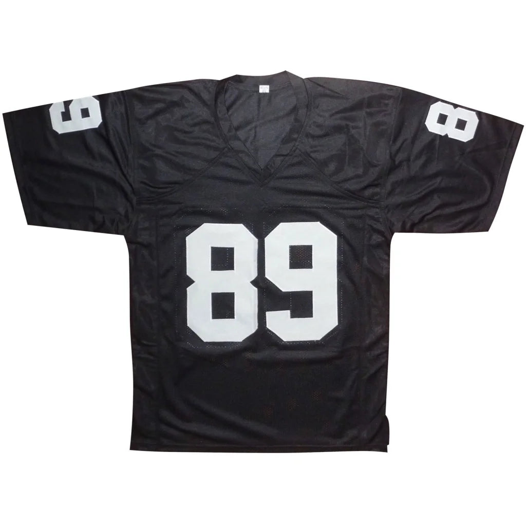 Brock Bowers autographed black and white Las Vegas jersey number 89
