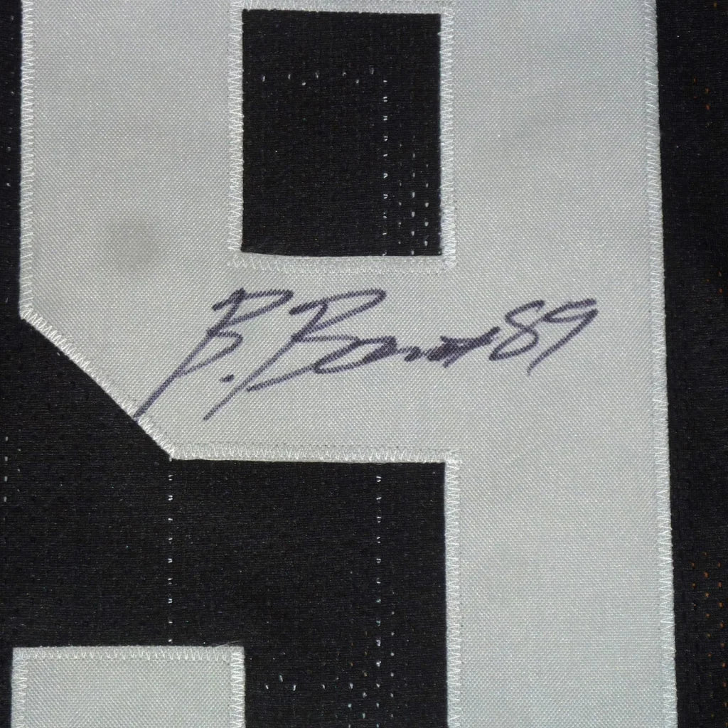 Brock Bowers autographed black and white Las Vegas jersey number 89