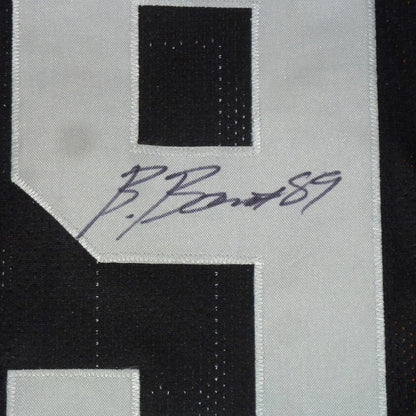 Brock Bowers autographed black and white Las Vegas jersey number 89