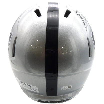 Brock Bowers autographed Las Vegas Raiders glossy silver-black helmet