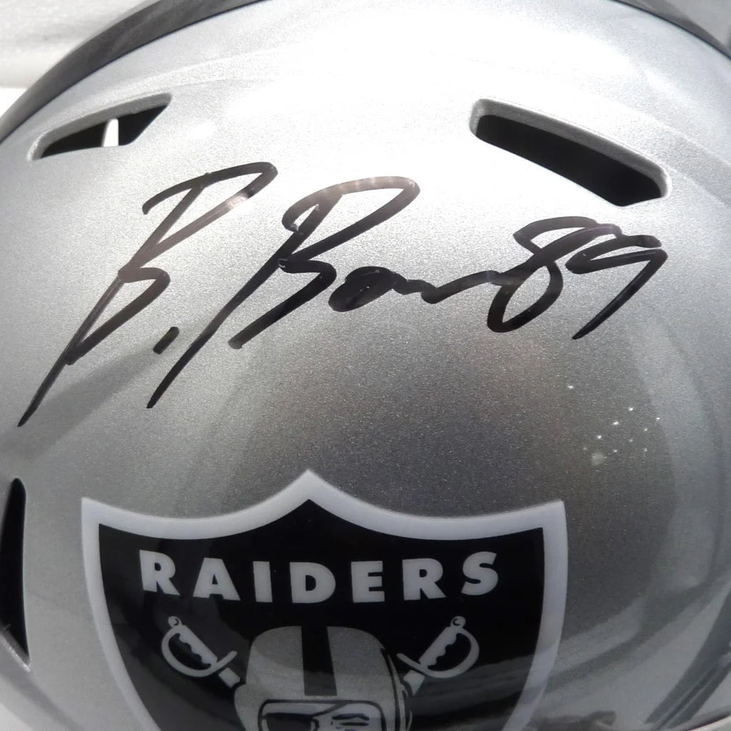 Brock Bowers autographed Las Vegas Raiders deluxe replica helmet