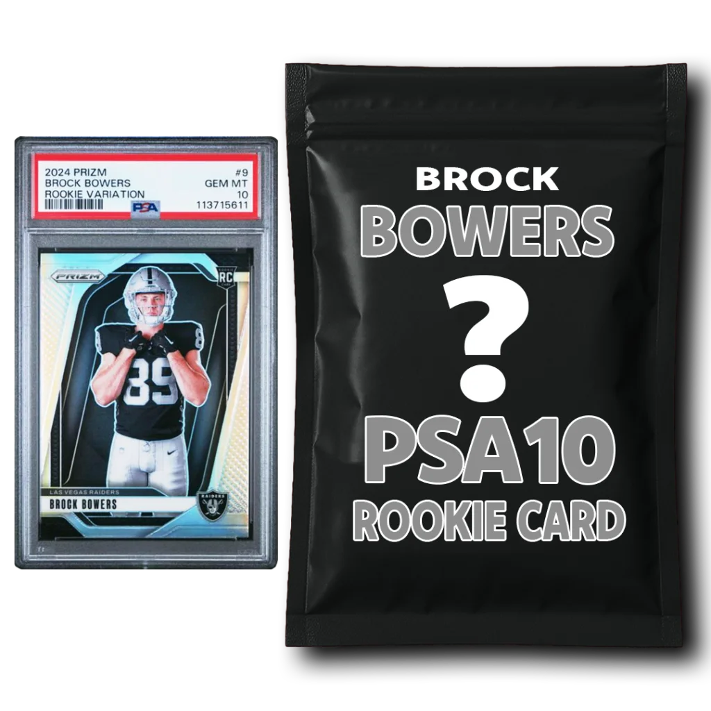 Brock Bowers PSA 10 Graded Football Rookie Card Mystery Pack | Hall of Fame Sports Memorabilia | vintageantiquesgifts.com