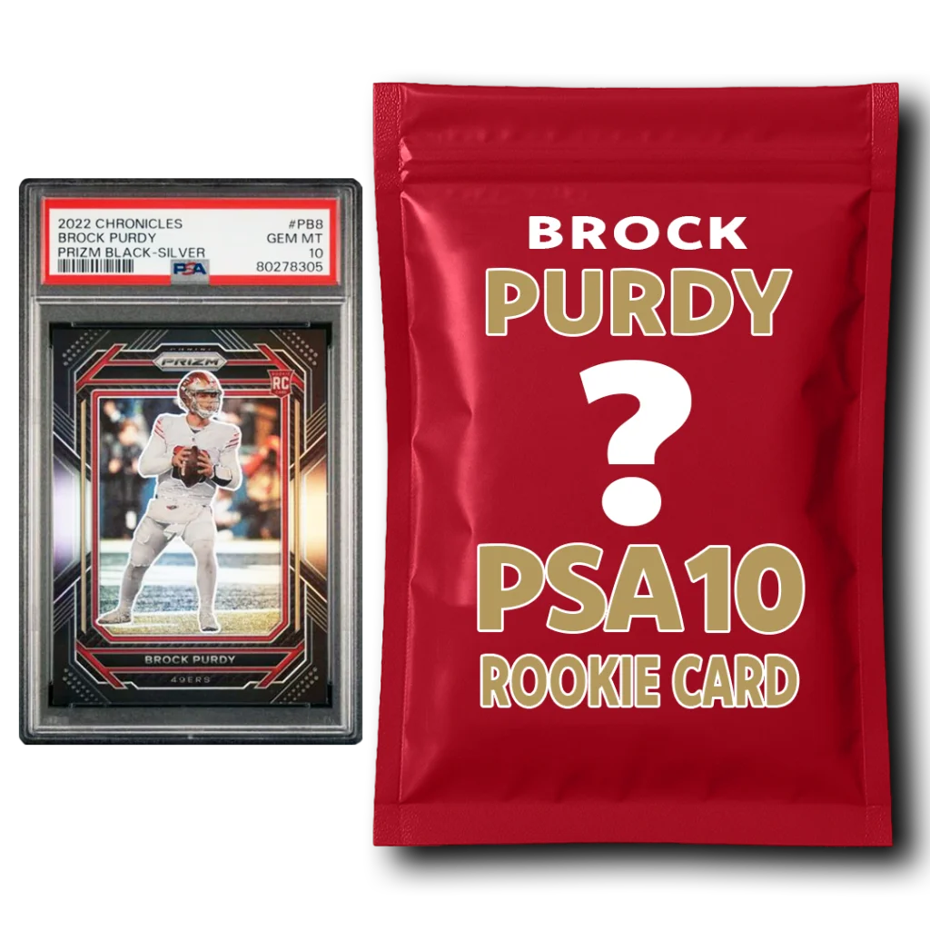 Brock Purdy PSA 10 Graded Football Rookie Card Mystery Pack | Hall of Fame Sports Memorabilia | vintageantiquesgifts.com