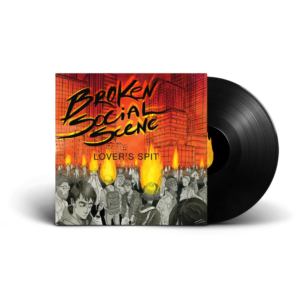 Broken Social Scene vinyl with cityscape flames album art