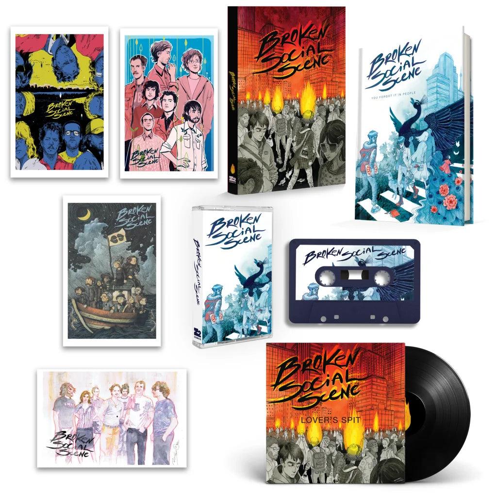Broken Social Scene music merchandise collection featuring signed deluxe graphic novel hardcover