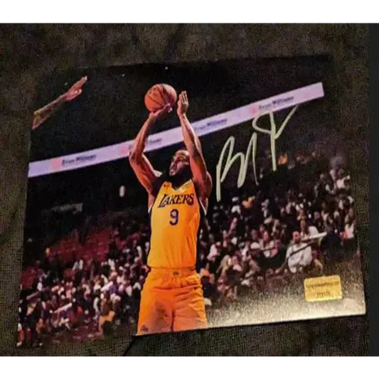 Autographed Bronny James Lakers photo with James auto signed for courtside thrills