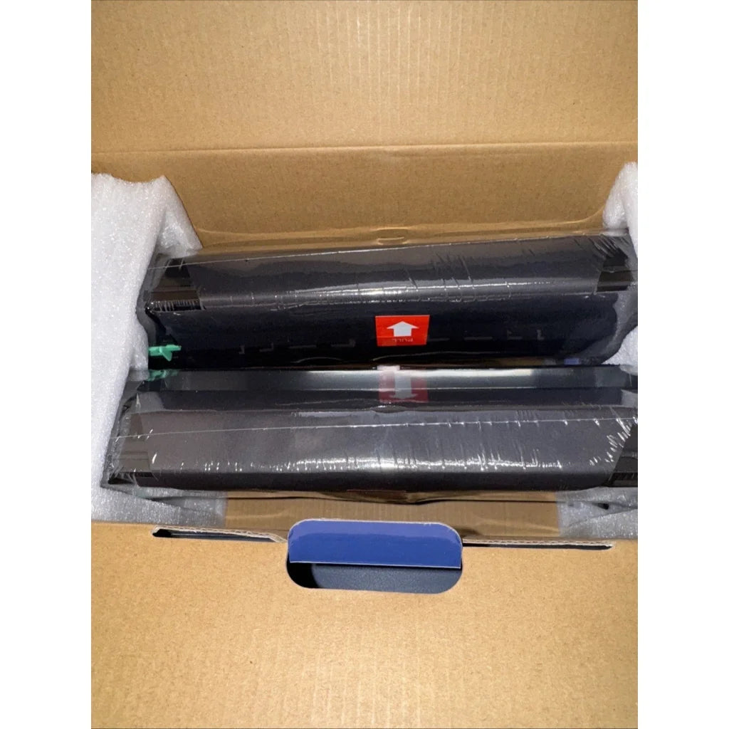 Brother DR-820 drum unit with two black toner cartridges in padded box
