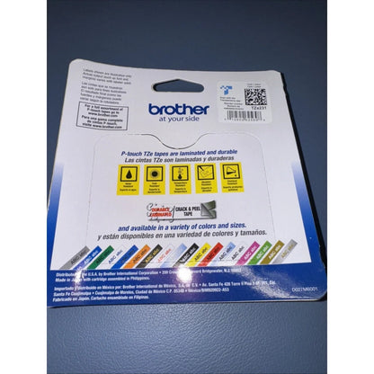Brother TZE231 black print on white laminated tape in colors and sizes