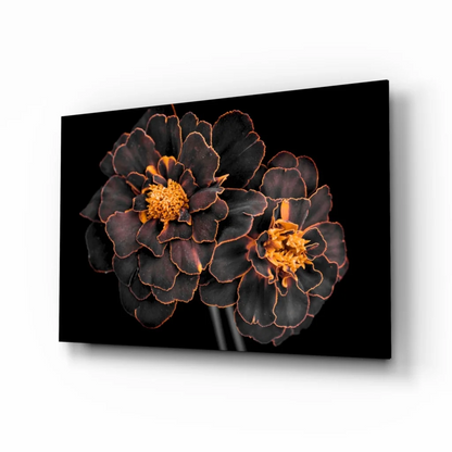 Stunning Black Marigold Wall Art with Golden Blooms | Insigneart USA | vintageantiquesgifts.com