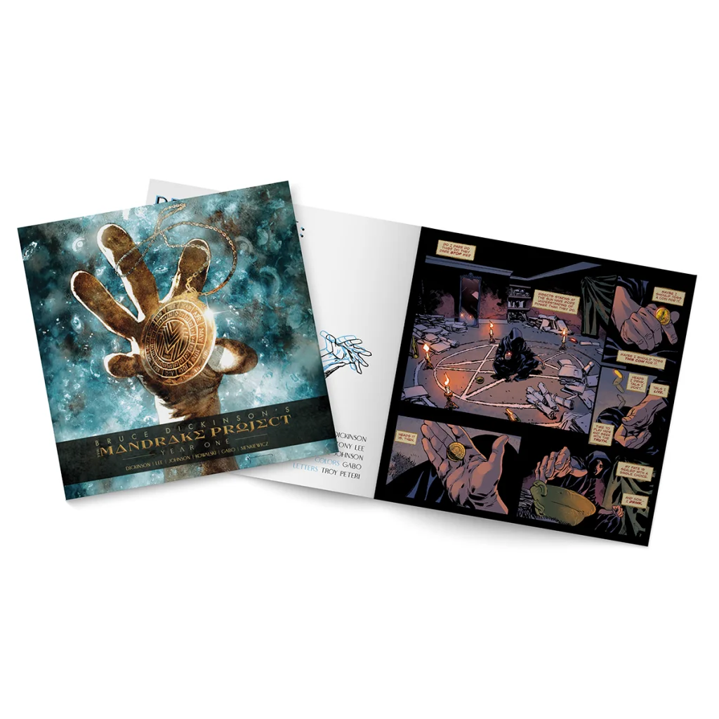 Open comic book and graphic novel from Bruce Dickinson Mandrake Project Deluxe Edition Book Set