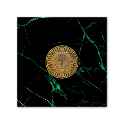 Bruse Dickinson Mandrake Project coin with detailed emblem, Tony Lee comic collectible