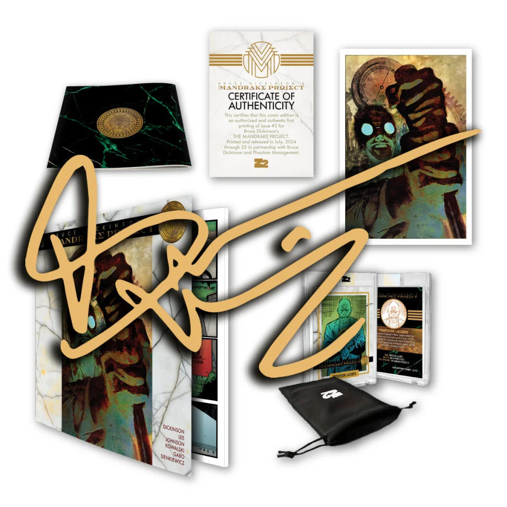 Bruce Dickinson Mandrake Project collectors bundle with comics art print and authenticity certificate