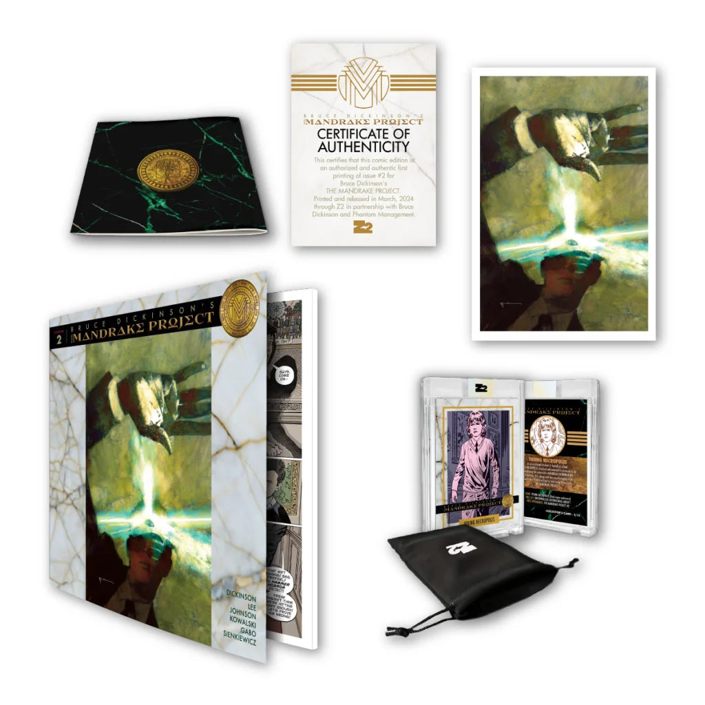 Bruce Dickinson Mandrake Project limited edition comic set with graded cards and art print