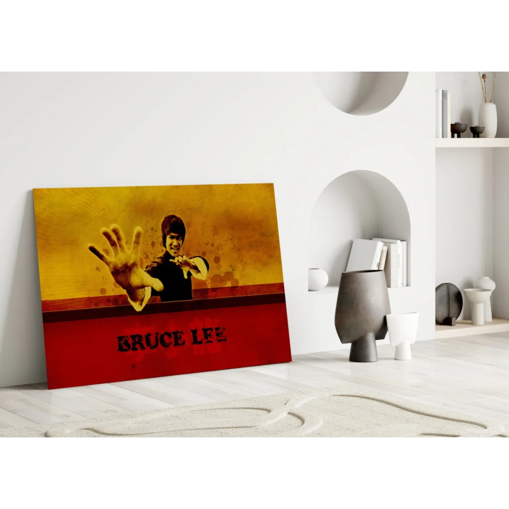 Bruce Lee dynamic martial arts pose canvas wall art print