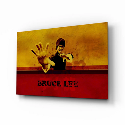 Bruce Lee martial arts canvas wall art print on rectangular frame
