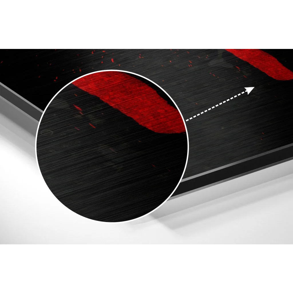 glass wall art Black and red textured brushed aluminium dibond gym motivation wall art