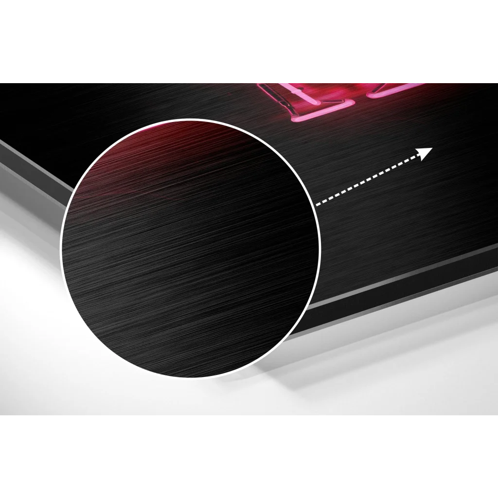 Black brushed metal gaming mousepad on brushed aluminium dibond