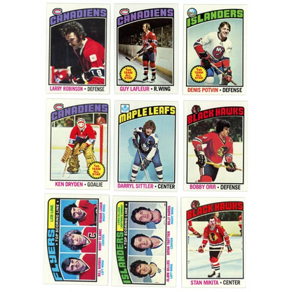 Vintage NHL hockey trading cards featuring Bryan Trottier in a Topps Hockey Complete set