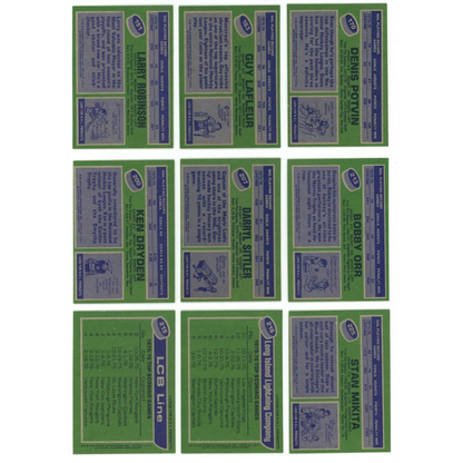 Vintage hockey trading cards featuring Bryan Trottier from Topps Hockey Complete Set