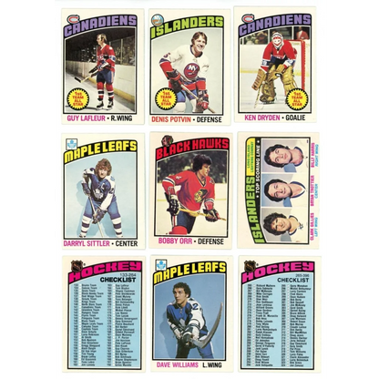 Vintage hockey trading cards from Bryan Trottier hockey complete set break box