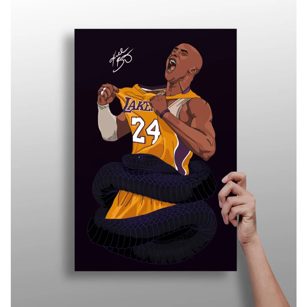 Kobe Bryant Mamba Insigne Aluminum Prints Lakers Legend Wall Art | Insigneart USA | vintageantiquesgifts.com