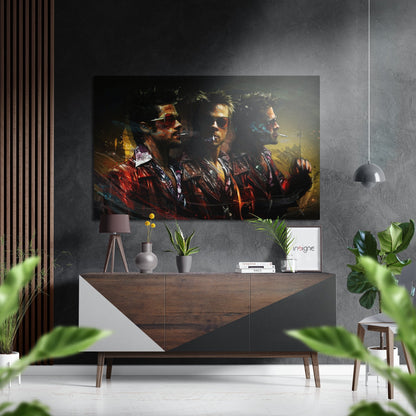 Red Leather Jacket Anarchist Brushed Aluminium Dibond Wall Art