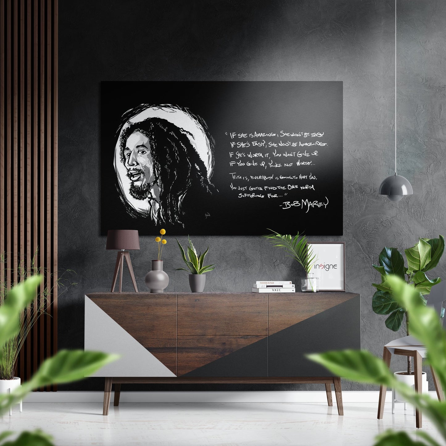 Words of Reggae Wisdom Brushed Aluminium Dibond Wall Art