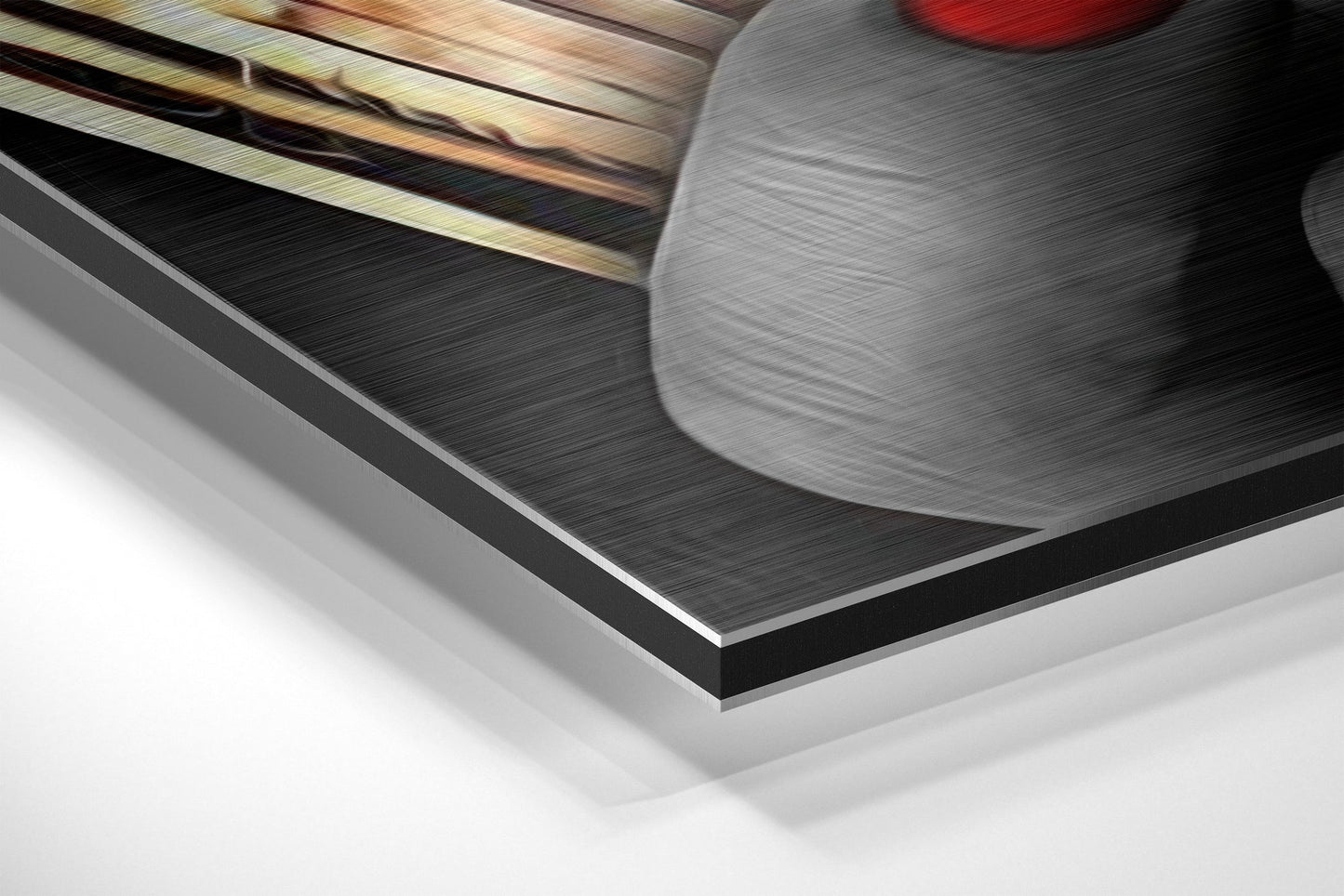 Red Nails Burning Dollar Bills Brushed Aluminium Dibond Wall Art