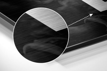 Bold White Typography Boxing Ring Brushed Aluminium Dibond Wall Art