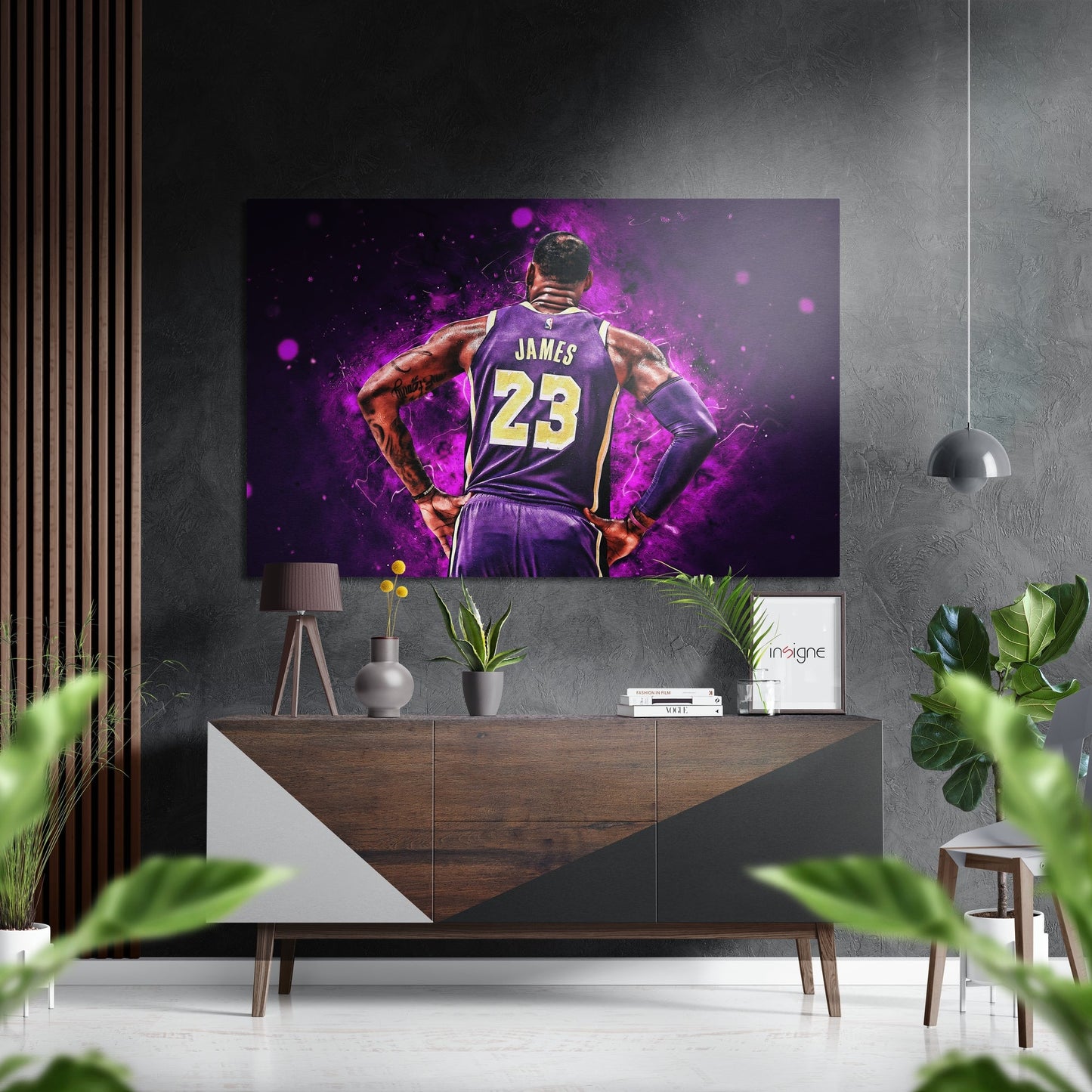 Purple Number 23 Jersey Back View Brushed Aluminium Dibond Wall Art