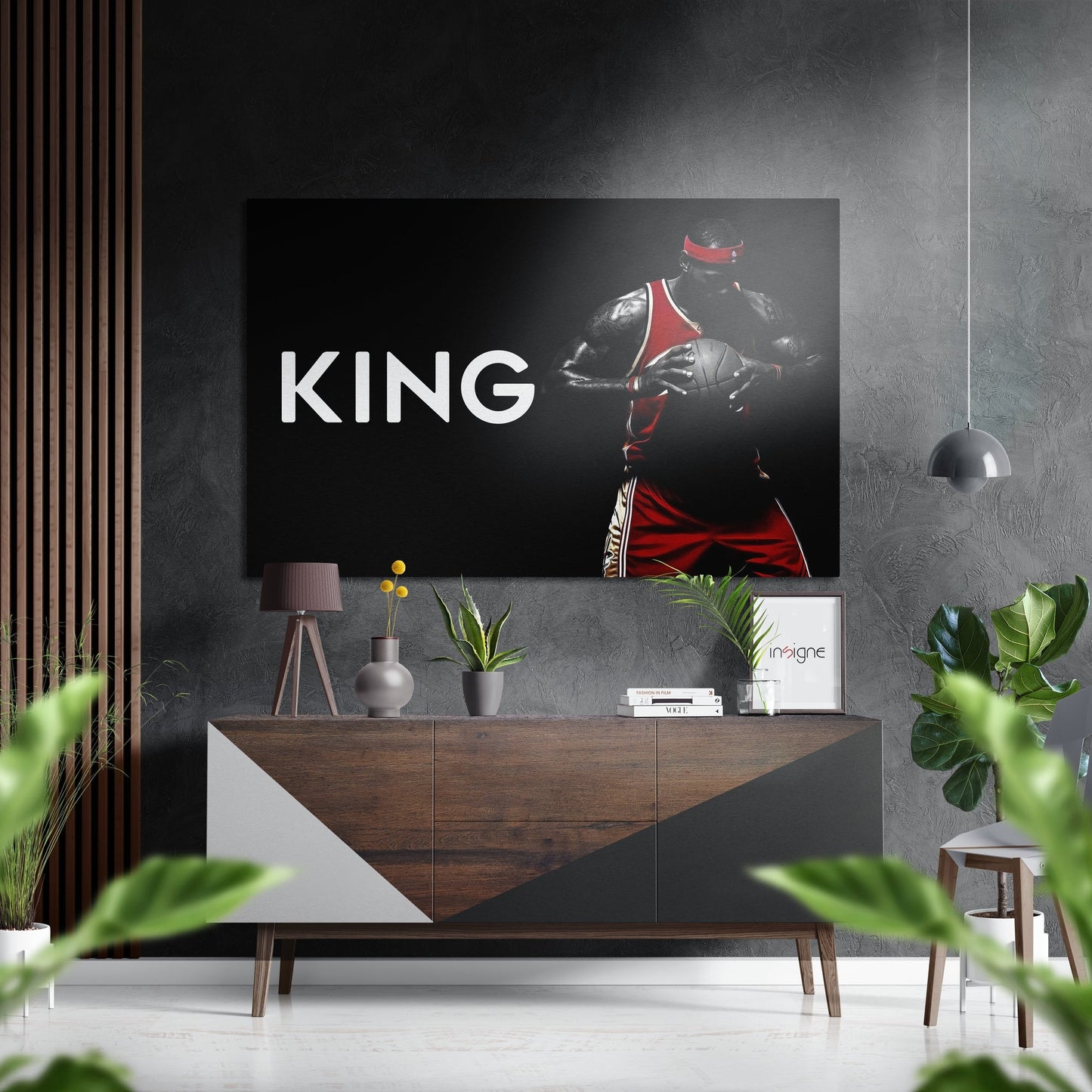 King Text Red Uniform Player Brushed Aluminium Dibond Wall Art