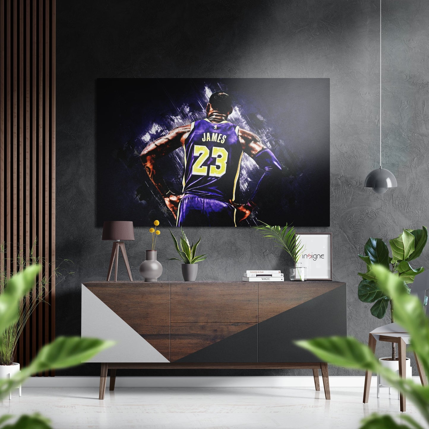 White Splash Purple 23 Jersey Back Brushed Aluminium Dibond Wall Art