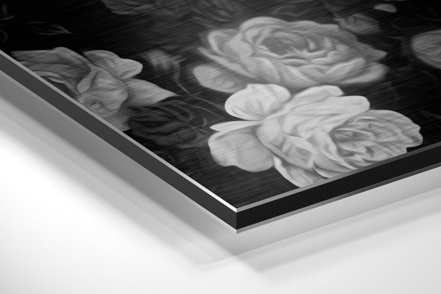 Skull and Roses Brushed Aluminium Dibond Wall Art