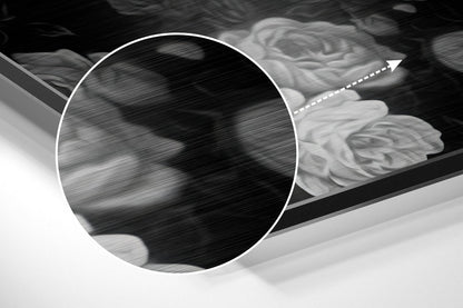 Skull and Roses Brushed Aluminium Dibond Wall Art