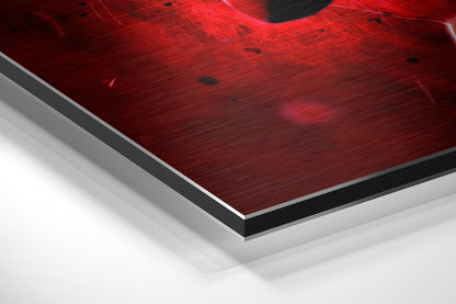 Red Kit Footballer Victory Roar Brushed Aluminium Dibond Wall Art