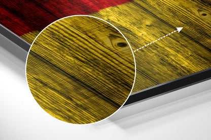 German Flag on Wood Planks Brushed Aluminium Dibond Wall Art