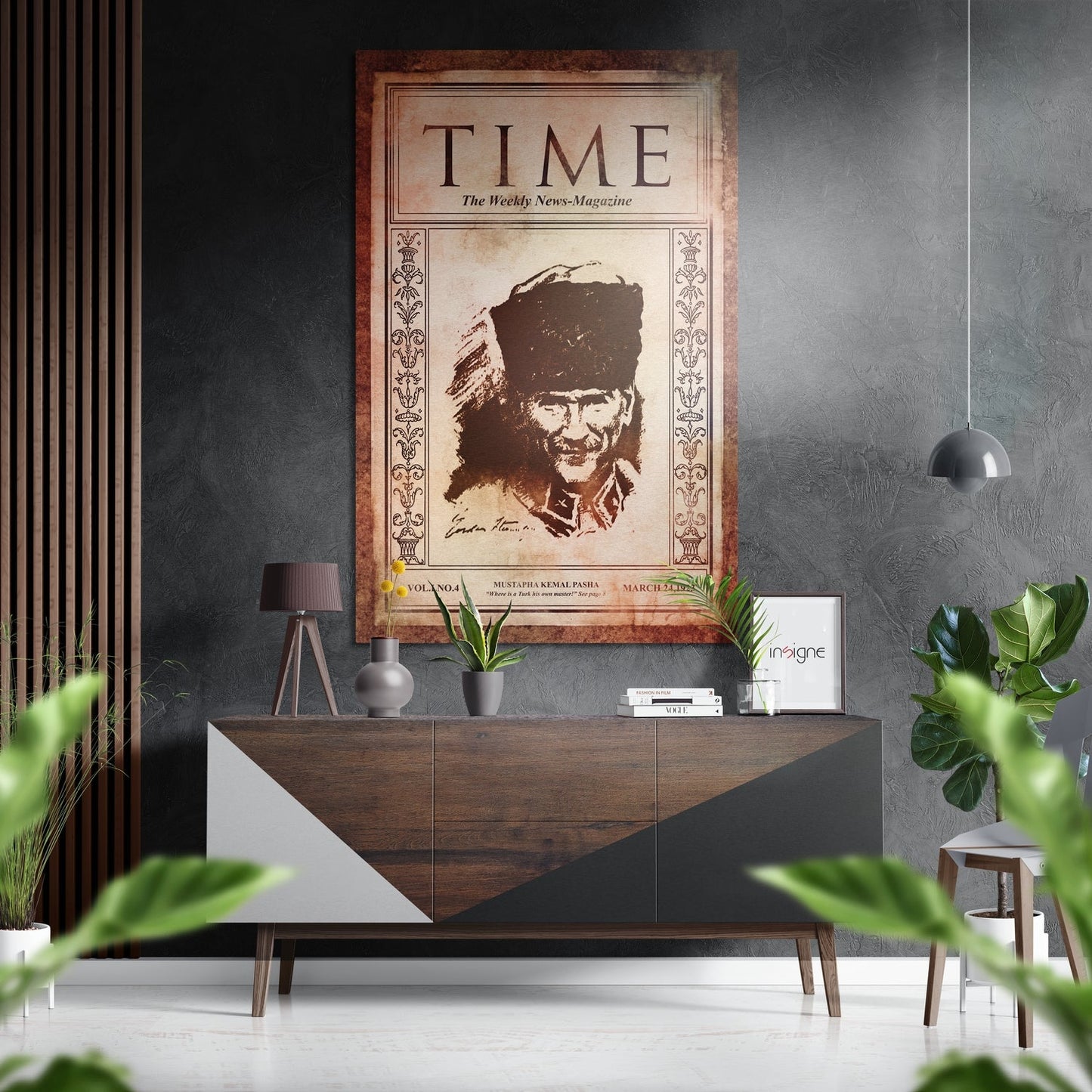 Vintage Magazine Cover Ataturk Brushed Aluminium Dibond Wall Art