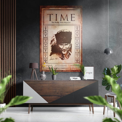 Vintage Magazine Cover Ataturk Brushed Aluminium Dibond Wall Art