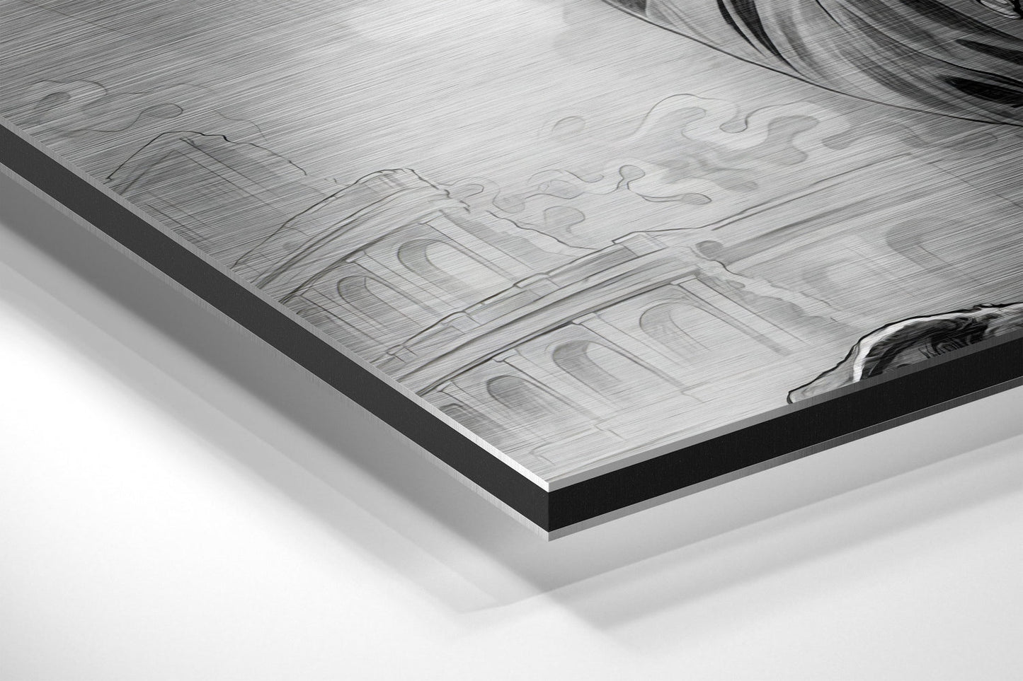 Monochrome Suited Marksman Aiming Brushed Aluminium Dibond Wall Art