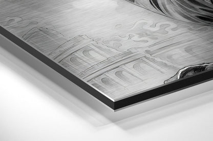 Monochrome Suited Marksman Aiming Brushed Aluminium Dibond Wall Art
