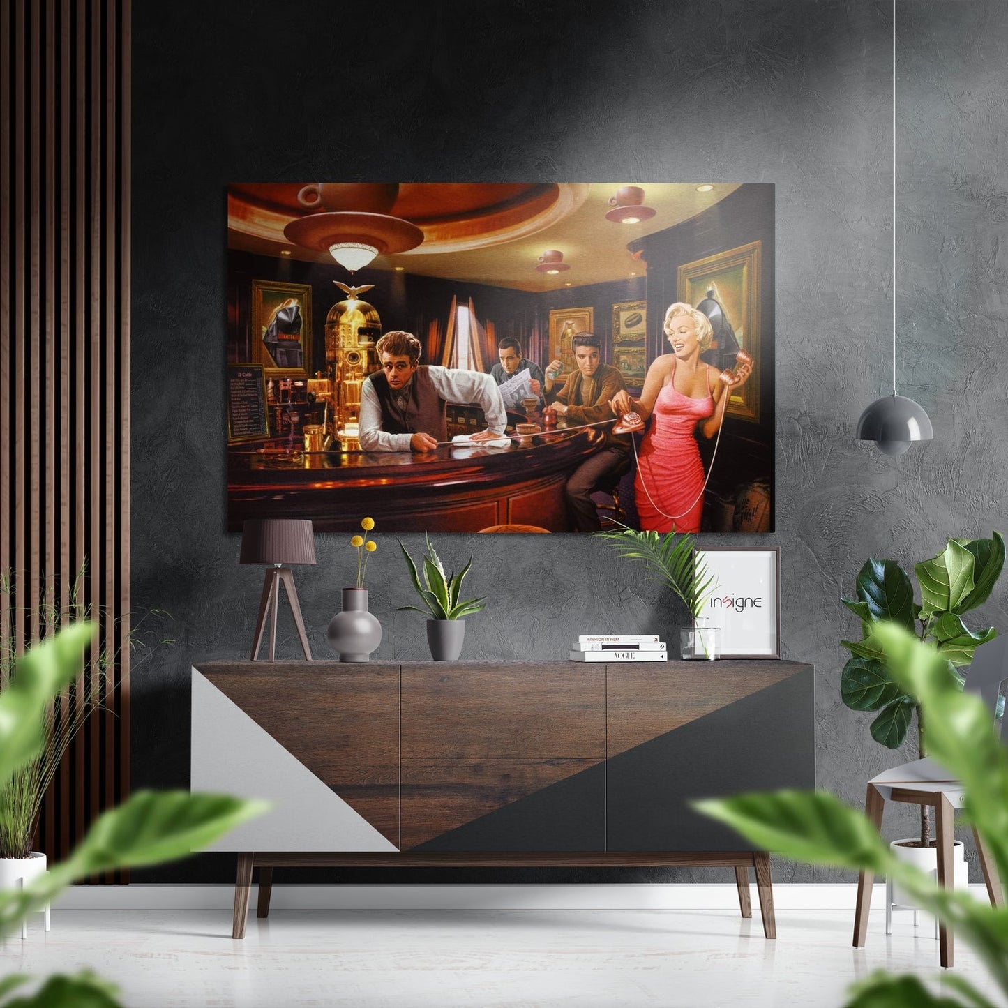 Vintage Bar Red Dress Brushed Aluminium Dibond Wall Art