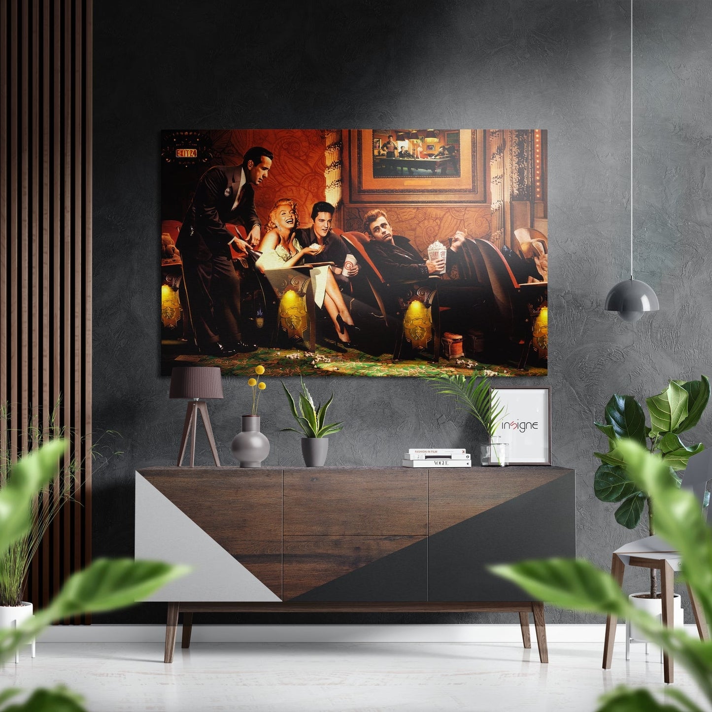 Vintage Lounge Booth Gathering Brushed Aluminium Dibond Wall Art