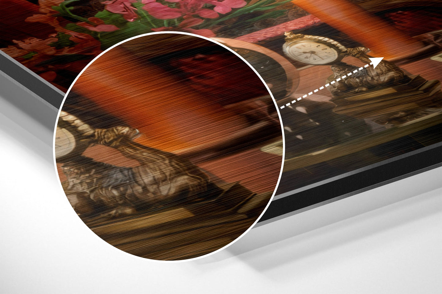 Vintage Poker Table Lounge Scene Brushed Aluminium Dibond Wall Art