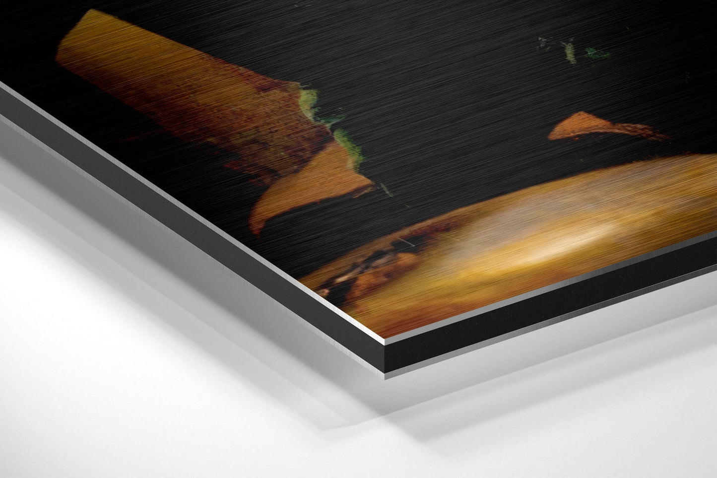 Night Diner Yellow Dress Brushed Aluminium Dibond Wall Art